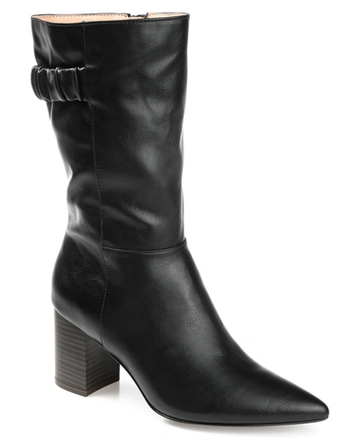 Shop Journee Collection Women's Wilo Block Heel Boots In Black