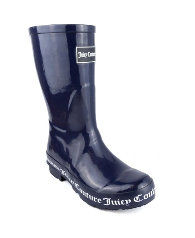 Shop Juicy Couture Women's Totally Logo Rainboots In Navy