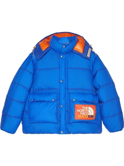 Shop Gucci X The North Face Padded Jacket In Blue