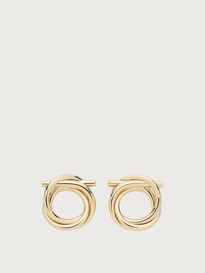 Shop Ferragamo Gancini Earrings In Gold