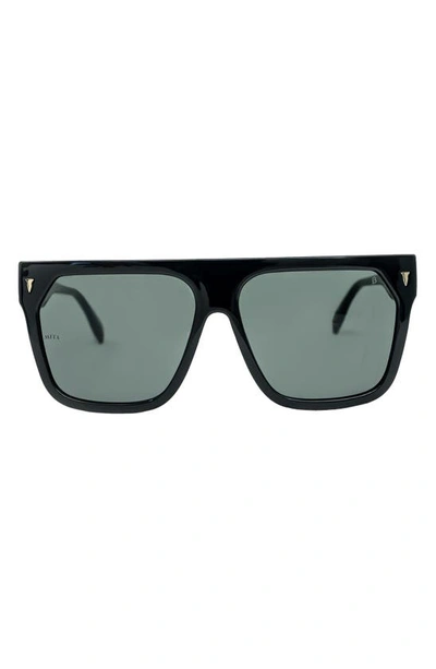 Shop Mita Sustainable Eyewear 59mm Square Sunglasses In Shiny Black/ Shiny Black