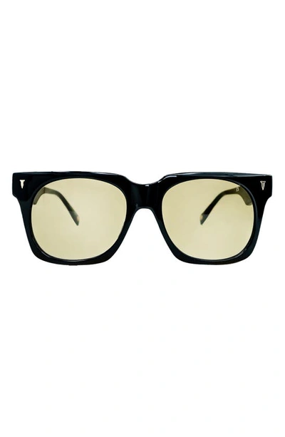 Shop Mita Sustainable Eyewear 57mm Square Sunglasses In Shiny Black/ Shiny Black