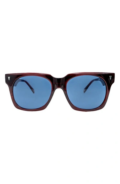 Shop Mita Sustainable Eyewear 57mm Square Sunglasses In Shiny Red Horn/ Shiny Red Horn