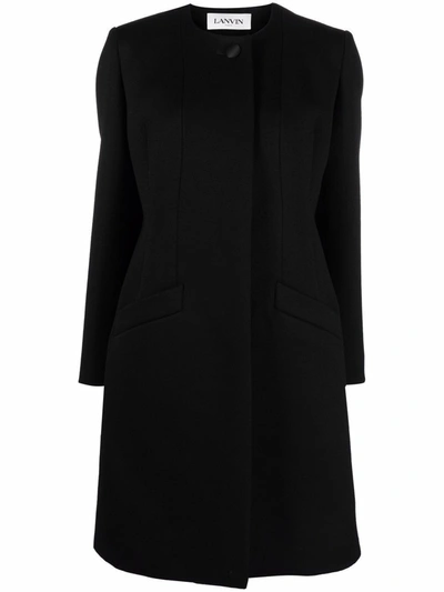 Shop Lanvin Women's Black Wool Coat