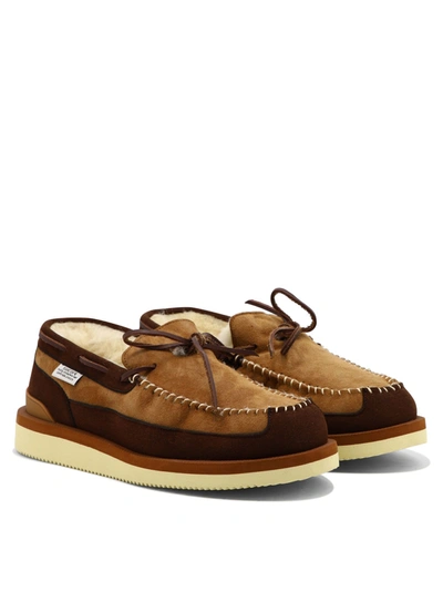 Shop Suicoke Men's Brown Leather Loafers
