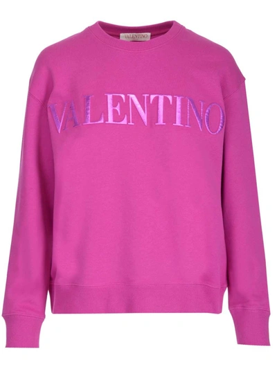 Shop Valentino Women's Pink Cotton Sweatshirt