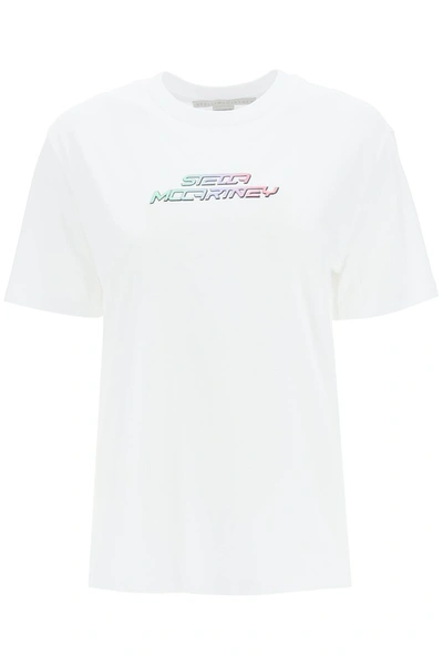 Shop Stella Mccartney High Frequency Gel Logo T-shirt In White