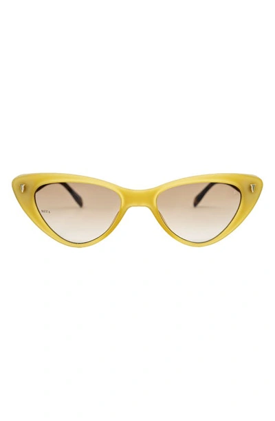 Shop Mita Sustainable Eyewear 54mm Cat Eye Sunglasses In Matte Milky Yellow/ Matte Demi