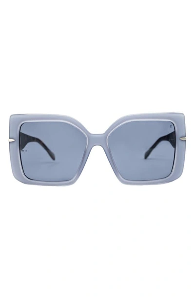 Shop Mita Sustainable Eyewear 60mm Square Sunglasses In Matte Milky Grey/ Grey