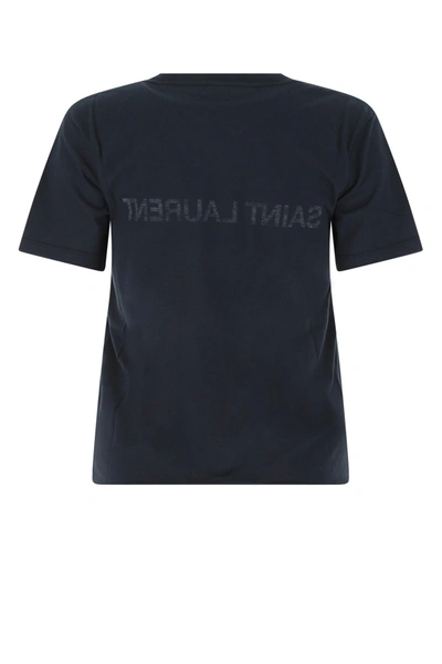 Shop Saint Laurent Navy Blue Cotton T-shirt  Blue  Donna L