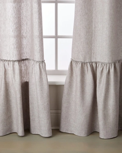 Shop Amity Home Caprice Linen Curtain, Single In Grey Chambray