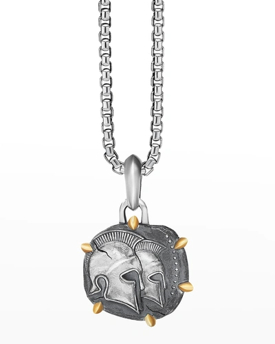 Shop David Yurman Men's Zodiac Pendant In Silver With 18k Gold, 33mm In Gemini