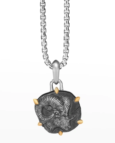 David Yurman Men's Sterling Silver & 18k Yellow Gold Zodiac Amulet Enhancer In Aries