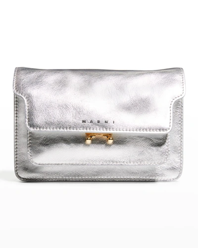 Shop Marni Trunk Metallic Bum Bag In Z513w Silver