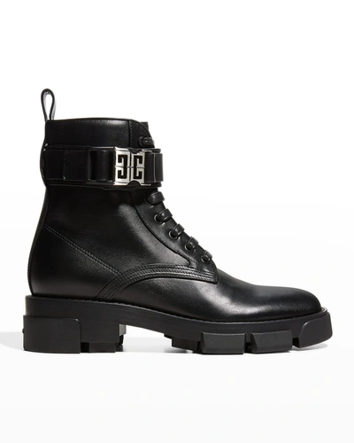 Shop Givenchy Terra Lace-up Combat Boots In Black