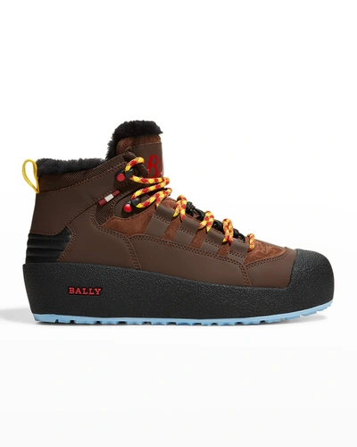 Bally Men's Cusago Shearling-lined Hiking Boots In Coco | ModeSens