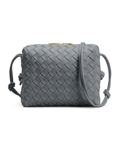 Shop Bottega Veneta Loop Small Intrecciato Napa Shoulder Bag In Thunder