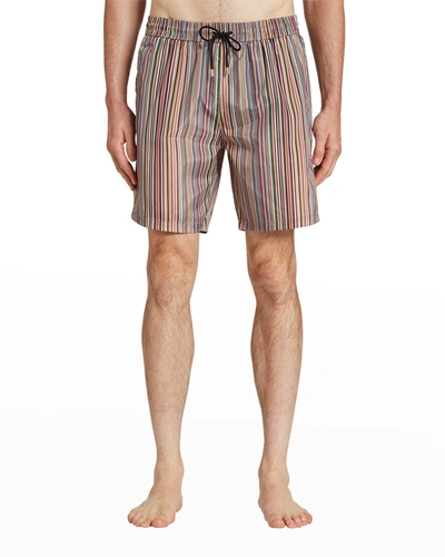 Shop Paul Smith Men's Multi-stripe Drawstring Shorts In 92 Multicolour