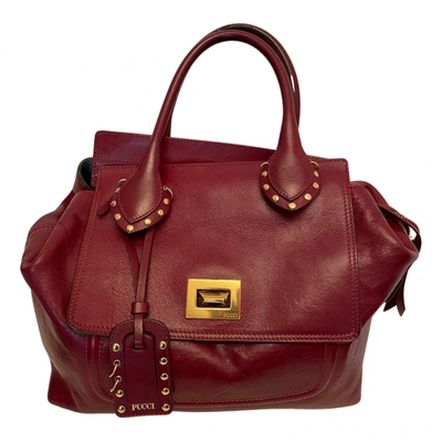 Pre-owned Emilio Pucci Leather Handbag In Burgundy