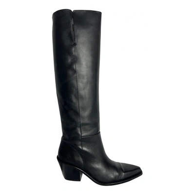 Pre-owned & Other Stories & Stories Leather Riding Boots In Black