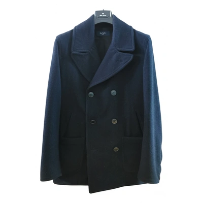 Pre-owned Paul Smith Wool Peacoat In Blue