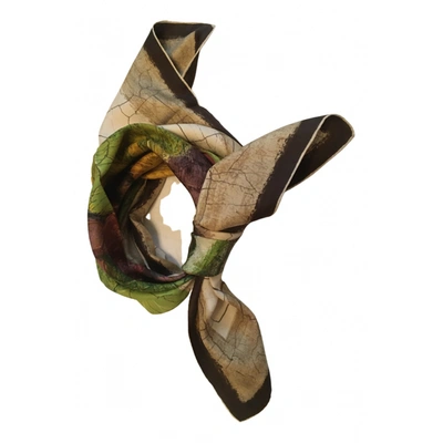 Pre-owned Balmain Silk Handkerchief In Brown