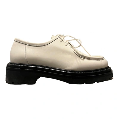 Pre-owned Legres Leather Lace Ups In White