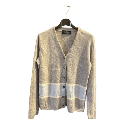 Pre-owned Valentino Vlogo Wool Cardigan In Grey
