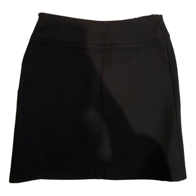 Pre-owned Tara Jarmon Wool Skirt In Black