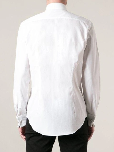 Shop Lanvin Pleated Bib Dress Shirt In White