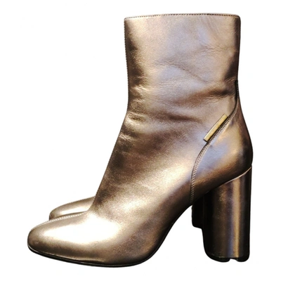 Pre-owned Ottod'ame Leather Ankle Boots In Gold