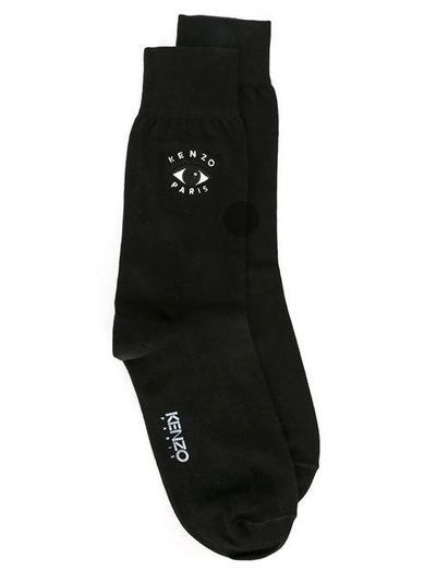 Shop Kenzo 'eye' Socks In Black