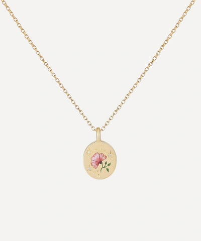 Cece Jewellery 18ct Gold The Rose And Diamond Pendant Necklace In Gold