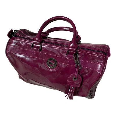 Pre-owned Longchamp Patent Leather Handbag In Pink