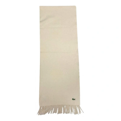 Pre-owned Lacoste Cashmere Scarf In Beige