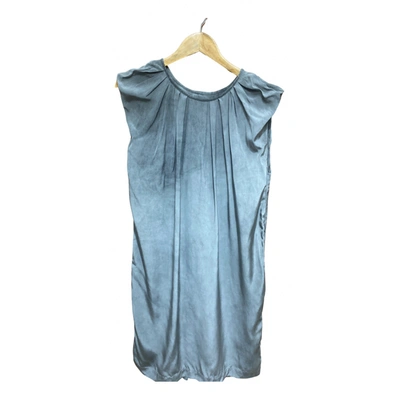 Pre-owned Markus Lupfer Silk Mid-length Dress In Grey