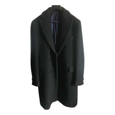 Pre-owned Massimo Piombo Wool Coat In Black