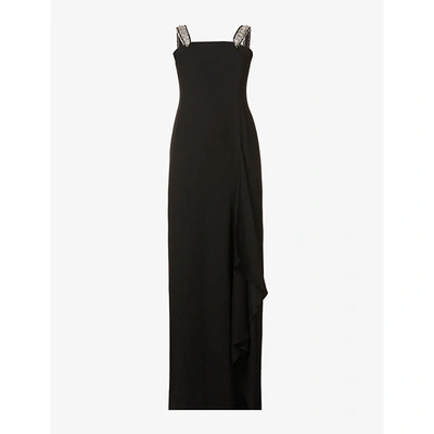Shop Givenchy Chain-embellished Sleeveless Crepe Gown In Black