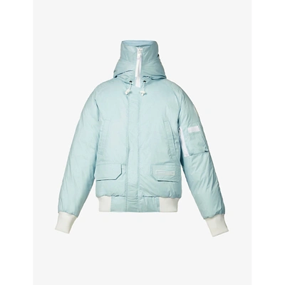 Shop Canada Goose Chilliwack Hooded Cotton-blend Bomber Jacket In Meltwater