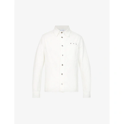 Shop Off-white Caravaggio Graphic-print Regular-fit Denim Shirt In White