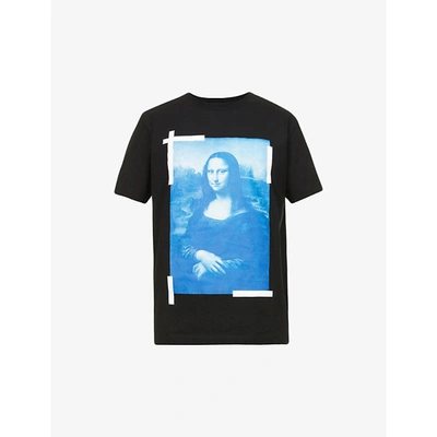 Shop Off-white Monalisa Graphic-print Cotton-jersey T-shirt In Black