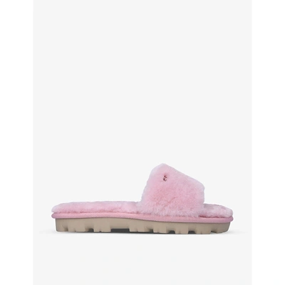Shop Ugg Cozette Sheepskin Sliders In Pink
