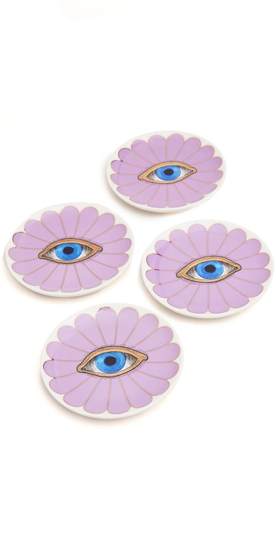 Shop Jonathan Adler Fleur Coasters Purple One Size