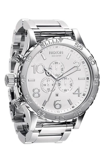 Shop Nixon 'the 51-30 Chrono' Watch, 51mm In White / Silver