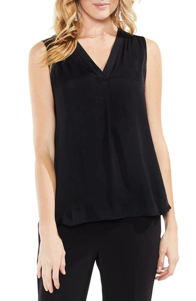 Shop Vince Camuto Rumpled Satin Blouse In Rich Black