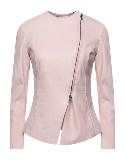 Shop Salvatore Santoro Woman Jacket Pink Size 6 Ovine Leather