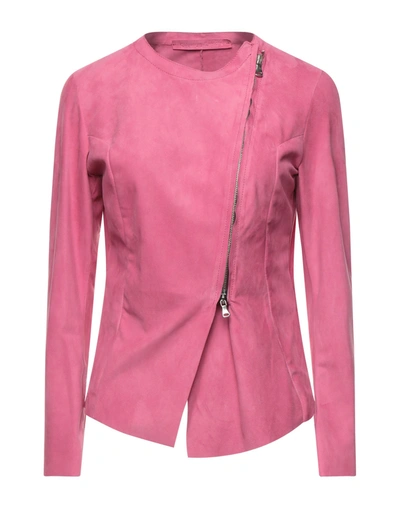 Shop Salvatore Santoro Woman Jacket Pink Size 8 Ovine Leather