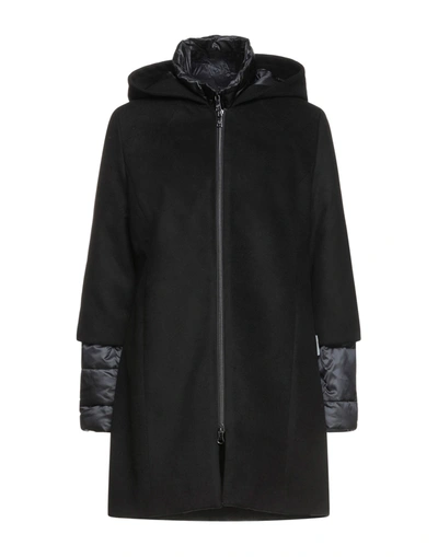 Shop Adhoc Woman Coat Black Size 12 Polyester, Viscose