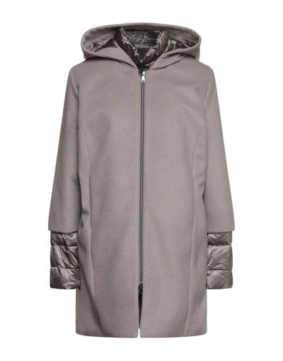 Shop Adhoc Woman Coat Grey Size 10 Polyester, Viscose