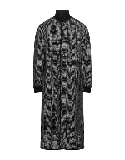 Shop Emporio Armani Man Coat Black Size 38 Virgin Wool, Cotton, Polyester, Elastane, Wool